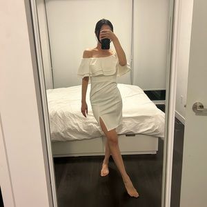 Off-Shoulder White Dress